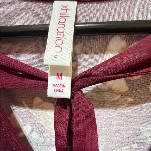 Xhilaration Burgundy Floral Dress - Picture 3 of 5